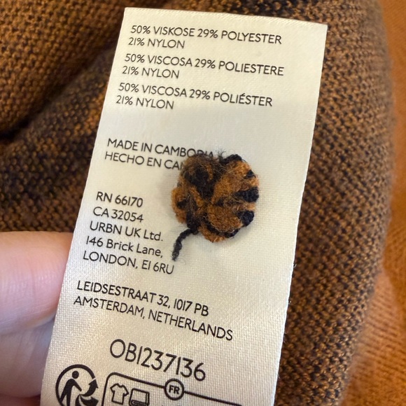 MAEVE for ANTHROPOLOGIE Carys Mock Neck Sweater in Brown & Black Floral XS - Picture 7 of 7